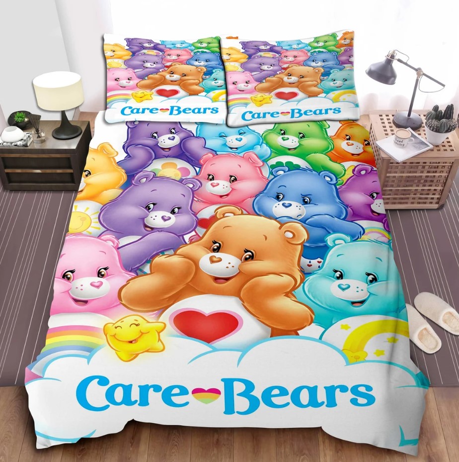 Personalized Care Bears Quilt Bedding Set Care Bears Birthday Party Care Bears Inspired Bedding Set Care Bears Birthday Gift